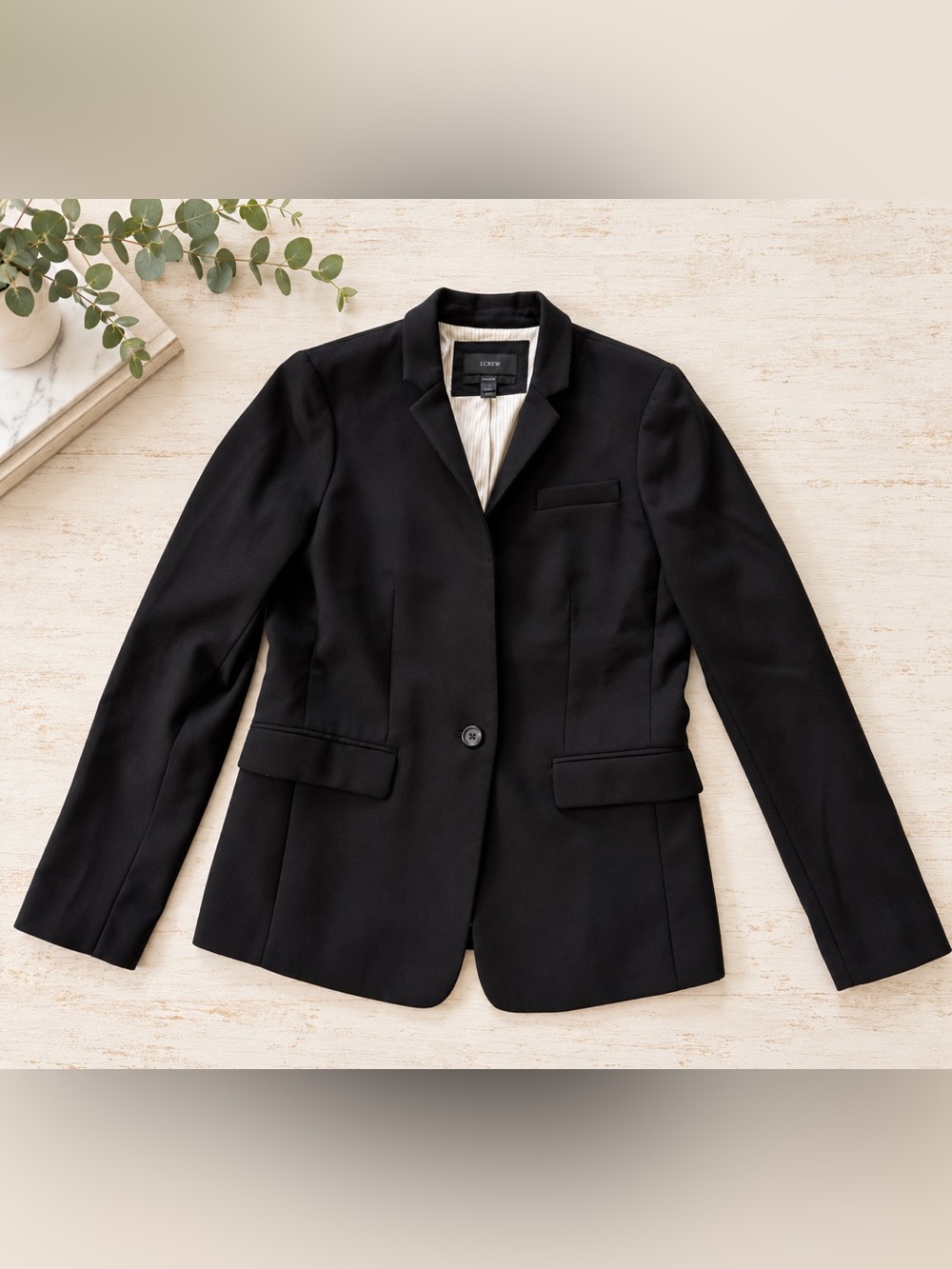 J.Crew Regent Black 98% Wool Blazer Size 6T Tailored Jacket